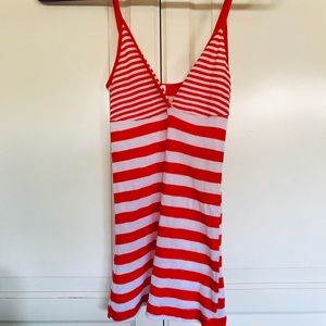 Splendid Orange & White Striped Tank Top